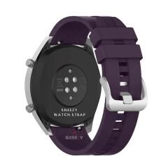 Huawei Watch 4 46mm-Watch 4 Pro 22mm Uyumlu NovaGT Supreme Silikon Kordon Koyu Mor