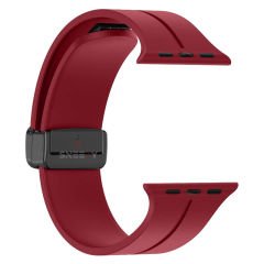 Apple Watch 49mm Ultra Seri Uyumlu Coastal Manyetik Tokalı Silikon Kordon Mürdüm