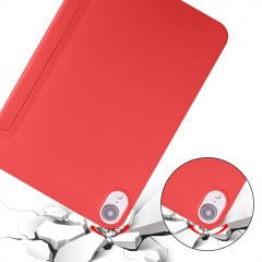 Apple iPad 8.Nesil 10.2 İnç 2020 Uyumlu Soft Safe Arkası Silikon Smart Tablet kılıfı Kırmızı - Kırmızı