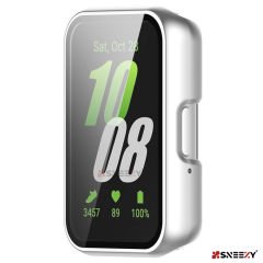 Sneezy Samsung Galaxy Watch Fit 3 PC Sert Kasa Ve Ekran Koruyucu Gümüş - Gümüş