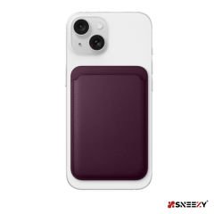 Sneezy İphone 12 Mini-12-12 Pro-12 Pro max Uyumlu Birinci Sınıf Magsafe Cüzdan Magsafe Deri Kartlık Mor - Mor