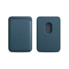 Sneezy İphone 12 Mini-12-12 Pro-12 Pro max Uyumlu Birinci Sınıf Magsafe Cüzdan Magsafe Deri Kartlık Petrol Mavi