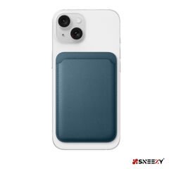 Sneezy İphone 12 Mini-12-12 Pro-12 Pro max Uyumlu Birinci Sınıf Magsafe Cüzdan Magsafe Deri Kartlık Petrol Mavi
