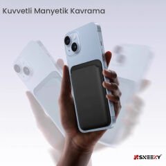Sneezy İphone 12 Mini-12-12 Pro-12 Pro max Uyumlu Birinci Sınıf Magsafe Cüzdan Magsafe Deri Kartlık Siyah - Siyah