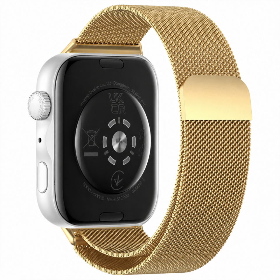 Huawei Watch Fit 5 Pro Uyumlu Milanese Örgü Metal Mıknatıslı Ayarlanabilir Kordon Gold