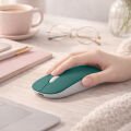 Sessiz Kablosuz Mouse Bluetooth USB Dongle Destekli Şarjlı Ofis ve Ev Kullanımı İçin İdeal Haki