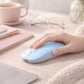 Sessiz Kablosuz Mouse Bluetooth USB Dongle Destekli Şarjlı Ofis ve Ev Kullanımı İçin İdeal Mavi