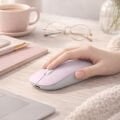 Sessiz Kablosuz Mouse Bluetooth USB Dongle Destekli Şarjlı Ofis ve Ev Kullanımı İçin İdeal Pembe