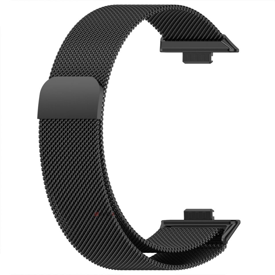 Huawei Watch Fit 5 Pro Uyumlu Milanese Örgü Metal Mıknatıslı Ayarlanabilir Kordon Siyah