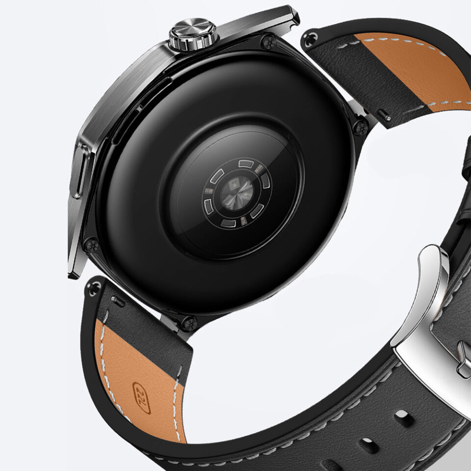 Sneezy Huawei Watch GT7 Pro 46mm İle Uyumlu Dikiş Desenli Deri Metal Tokalı Akıllı Saat Kordonu