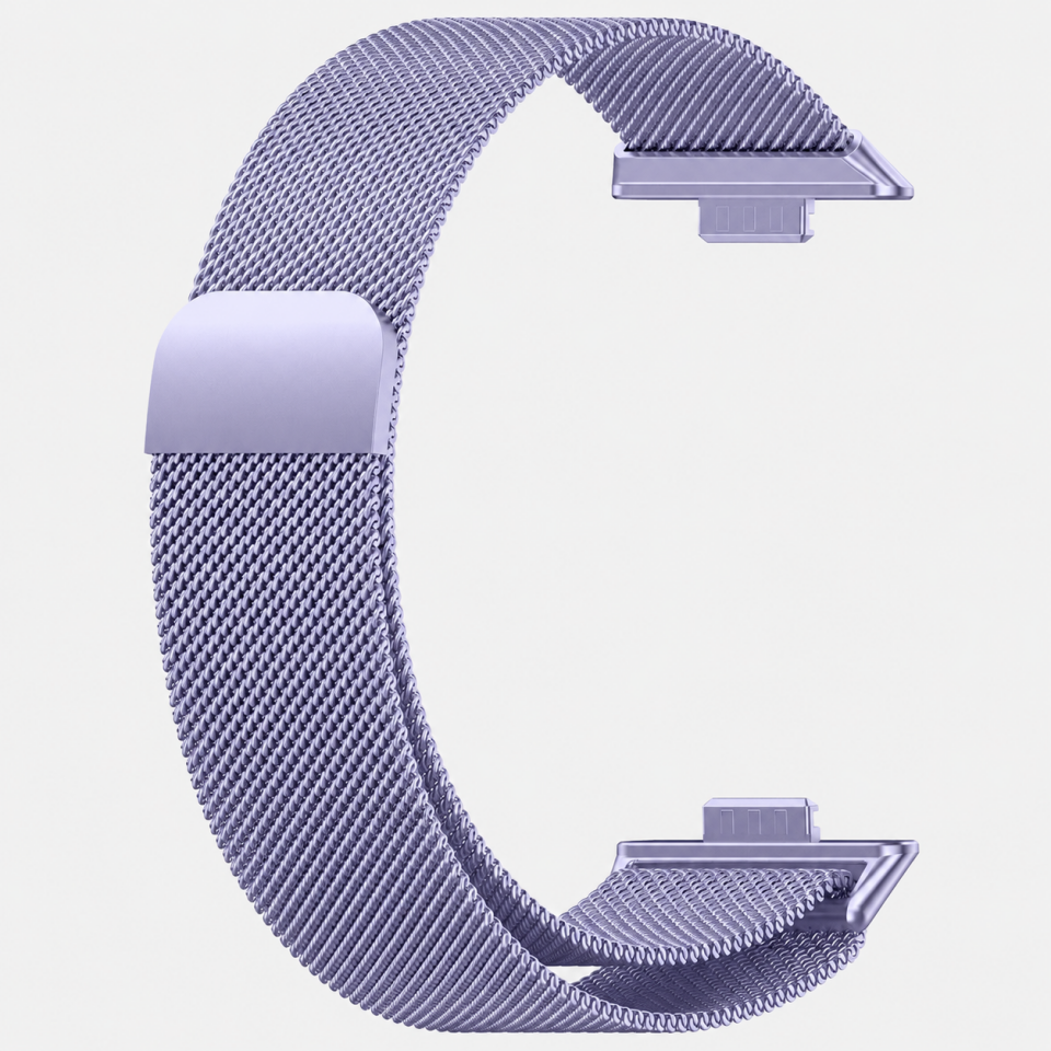 Huawei Watch Fit 5 Pro Uyumlu Milanese Örgü Metal Mıknatıslı Ayarlanabilir Kordon Lila