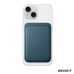 Sneezy İphone 14-14 Plus-14 Pro-14 Pro max Uyumlu Birinci Sınıf Magsafe Cüzdan Magsafe Deri Kartlık Petrol Mavi