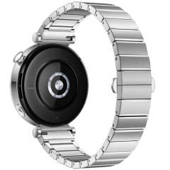 Huawei Watch GT5 Pro 42mm İle Uyumlu Renk Detaylı 18mm Paslanmaz Çelik Metal Kordon Kayış Gümüş