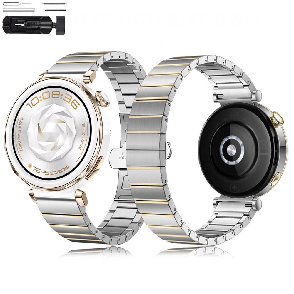 Huawei Watch GT5 Pro 42mm İle Uyumlu Renk Detaylı 18mm Paslanmaz