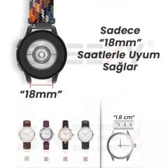 Sneezy Huawei Watch GT 4 41mm İle Uyumlu 18mm FiberLink Manyetik Tokalı Örgü Kordon