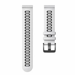 Huawei Watch GT5 46mm Uyumlu Kordon Stride Renkli Tokalı Soft Silikon Kordon Beyaz - Siyah