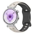 Huawei Watch GT6 41mm Uyumlu FloraFlex Çiçek Desenli Yumuşak Soft Silikon Kordon Starlight