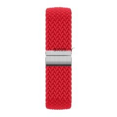 Sneezy Samsung Galaxy Watch 5 40-44mm İle Uyumlu 20mm Metal Klips Solo Fiberlink Örgü Kordon Kırmızı - Kırmızı