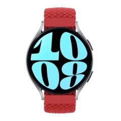 Sneezy Samsung Galaxy Watch 5 40-44mm İle Uyumlu 20mm Metal Klips Solo Fiberlink Örgü Kordon Kırmızı - Kırmızı