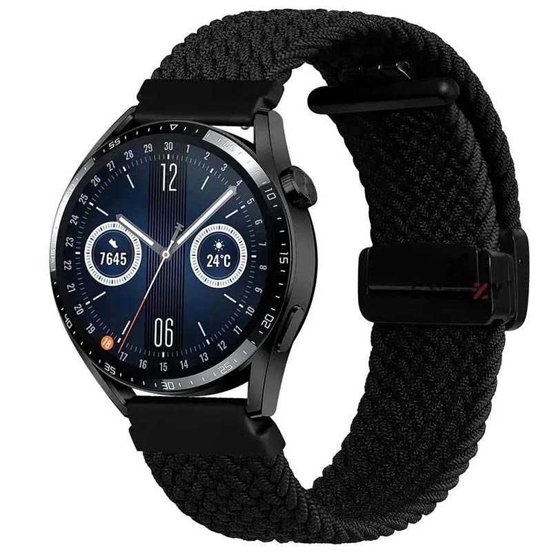 Xiaomi Watch S1 S1 Active Mi Watch Watch Color 22mm FiberLink Manyetik Tokalı Kumaş Örgü Kordon Siyah - Siyah