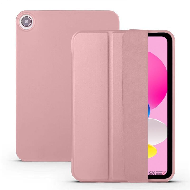 Apple iPad 6.Nesil 9.7 İnç 2018 Uyumlu Soft Safe Arkası Silikon Smart Tablet kılıfı Rose Gold - Rose Gold