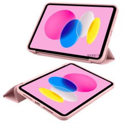 Apple iPad 6.Nesil 9.7 İnç 2018 Uyumlu Soft Safe Arkası Silikon Smart Tablet kılıfı Rose Gold - Rose Gold