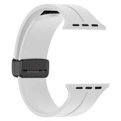 Apple Watch 42mm 44mm 45mm Seri 1 2 3 4 5 6 7 8 Se Uyumlu Coastal Manyetik Tokalı Silikon Kordon Beyaz