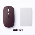 Laptop İçin İnce Kablosuz Mouse Bluetooth Bağlantı Şarjlı Batarya USB Alıcılı Taşınabilir Tasarım Mürdüm