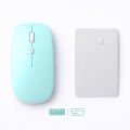 Laptop İçin İnce Kablosuz Mouse Bluetooth Bağlantı Şarjlı Batarya USB Alıcılı Taşınabilir Tasarım Turkuaz