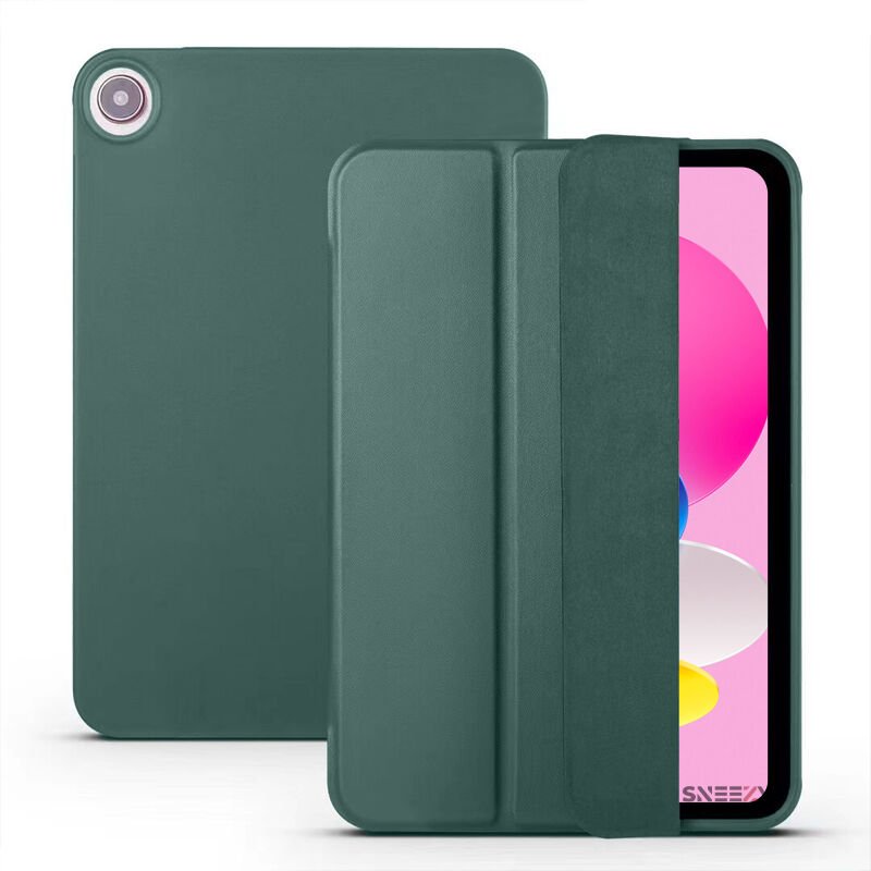 Apple iPad 6.Nesil 9.7 İnç 2018 Uyumlu Soft Safe Arkası Silikon Smart Tablet kılıfı Haki - Haki