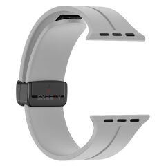 Apple Watch 42mm 44mm 45mm Seri 1 2 3 4 5 6 7 8 Se Uyumlu Coastal Manyetik Tokalı Silikon Kordon Gri