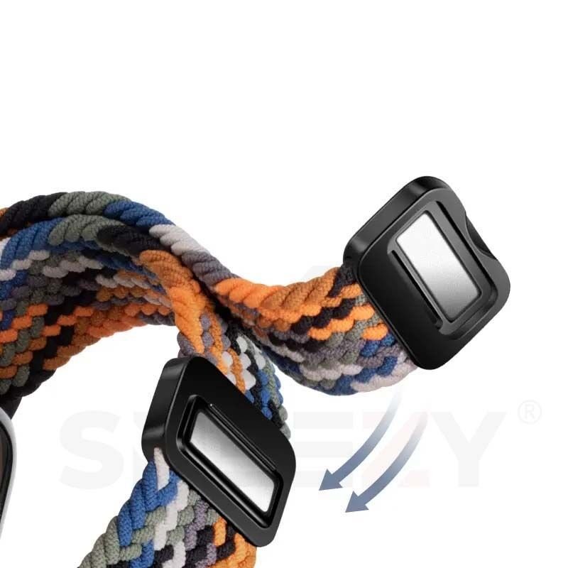Samsung Galaxy Watch 46mm R800  Watch 3 45mm R840 22mm FiberLink Manyetik Tokalı Kumaş Örgü Kordon Mavi - Mavi