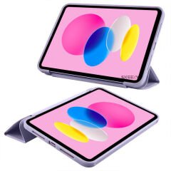 Apple iPad 6.Nesil 9.7 İnç 2018 Uyumlu Soft Safe Arkası Silikon Smart Tablet kılıfı Lavanta - Lavanta