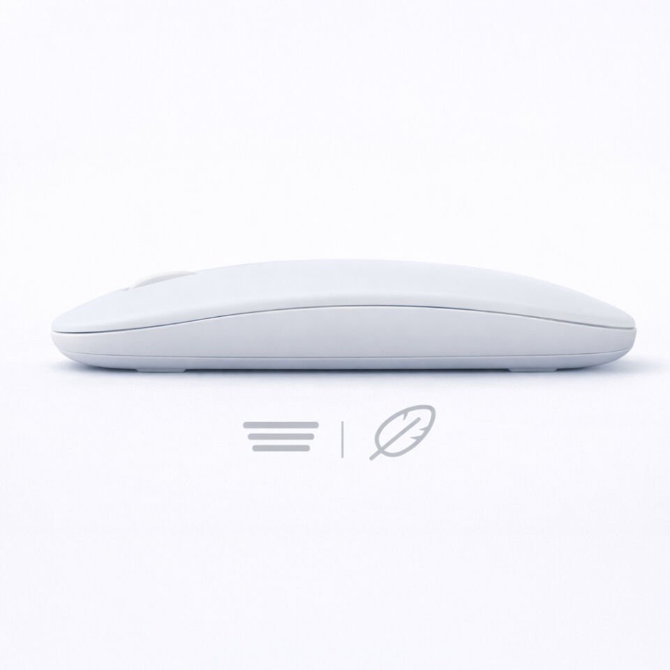 Dual Mode Kablosuz Mouse Bluetooth USB Dongle Çoklu Cihaz Destekli Şarjlı ve Sessiz Kullanım Beyaz