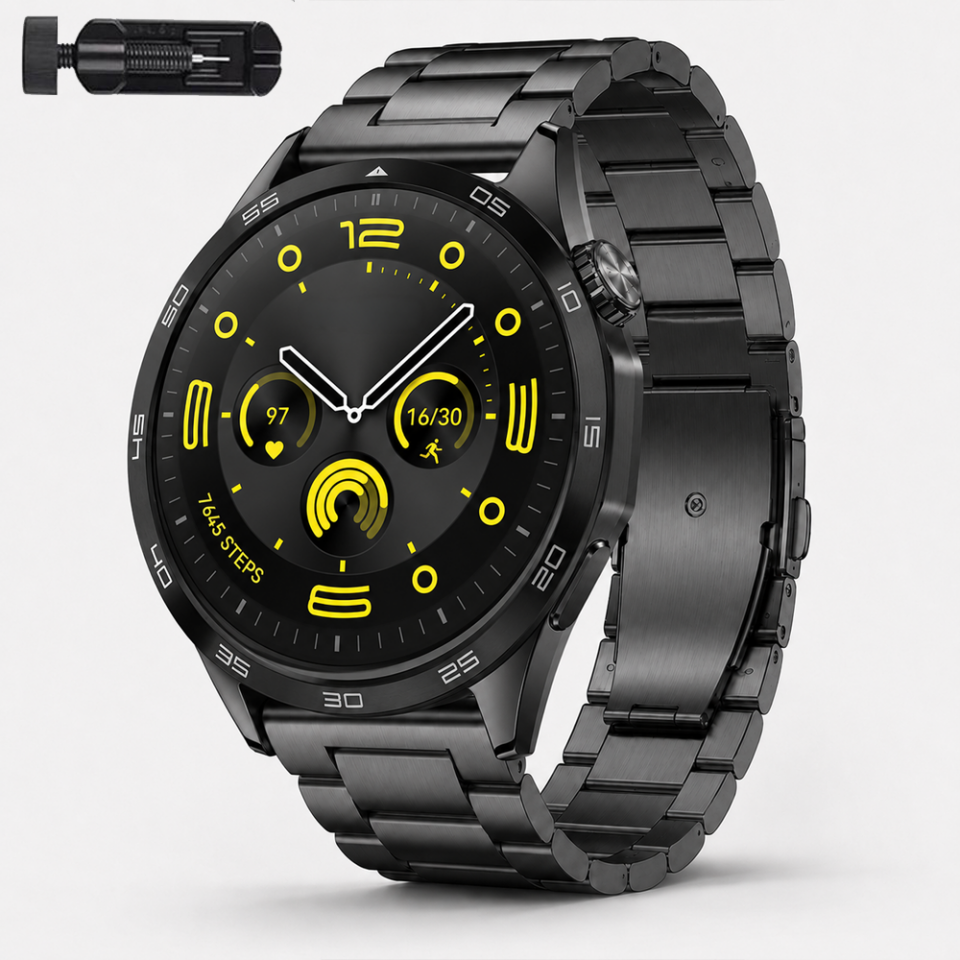 Huawei Watch GT4 46mm İle Uyumlu Katlanır Klipsli Paslanmaz Çelik Saat Kordonu