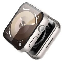 Apple Watch 45MM 7-8-9 SE Seri Uyumlu Starlight 360 Derece Koruma ve Temperli Cam Ekran Koruyucu