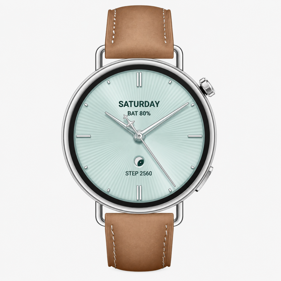 Mi Watch S4 41mm İle Uyumlu Gümüş Metal Tokalı Deri Zarif Şık Kordon