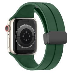 Apple Watch 42mm 44mm 45mm Seri 1 2 3 4 5 6 7 8 Se Uyumlu Coastal Manyetik Tokalı Silikon Kordon Koyu Yeşil
