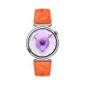 Sneezy Huawei Watch GT6 41mm İle Uyumlu Prism Metal Tokalı Soft Yumuşak Silikon Kordon Turuncu