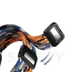 Sneezy Samsung Gear S3 Frontier R760 – S3 Classic R770 22mm FiberLink Manyetik Tokalı Örgü Kordon Pudra - Pudra