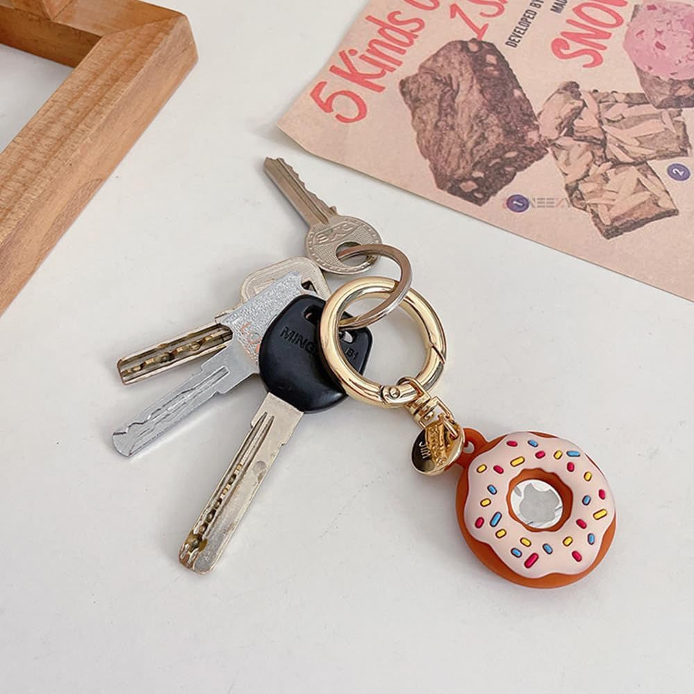 Apple AirTag Uyumlu Donut Desenli Yumuşak Soft Silikon Anahtarlık