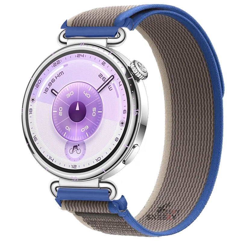 Huawei Watch GT6 41mm Uyumlu Kordon Trail Loop Cırtlı Yumuşak Kumaş Şık Kordon Mavi