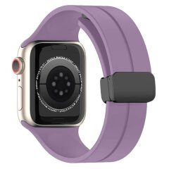 Apple Watch 42mm 44mm 45mm Seri 1 2 3 4 5 6 7 8 Se Uyumlu Coastal Manyetik Tokalı Silikon Kordon Lila