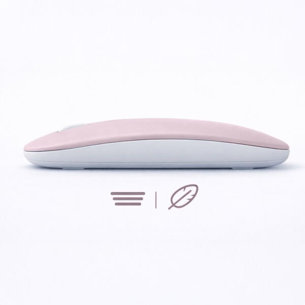 Mac iPad PC Tablet Uyumlu Mouse Şarjlı Batarya Sessiz Tıklama USB Dongle ve Kablo Dahil Pembe