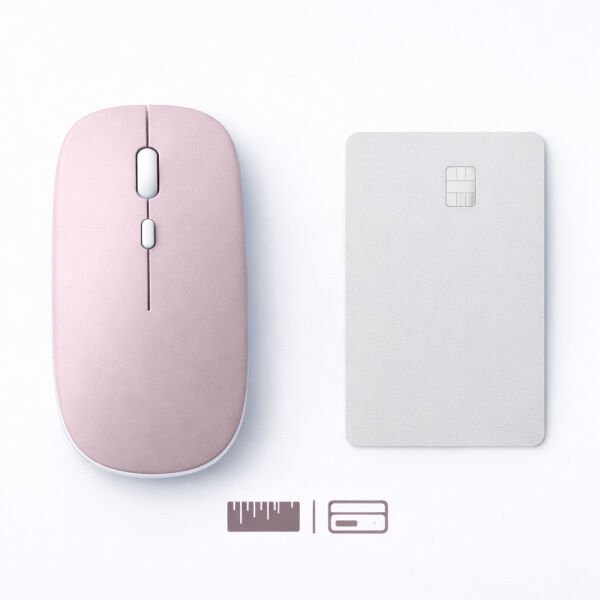 Mac iPad PC Tablet Uyumlu Mouse Şarjlı Batarya Sessiz Tıklama USB Dongle ve Kablo Dahil Pembe