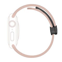 Apple Watch 42mm 44mm 45mm Seri 1 2 3 4 5 6 7 8 Se Uyumlu Coastal Manyetik Tokalı Silikon Kordon Pudra