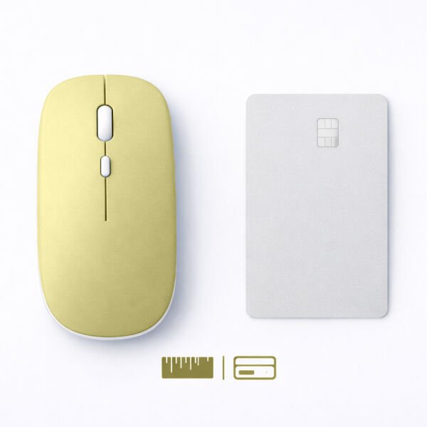 Mac iPad PC Tablet Uyumlu Mouse Şarjlı Batarya Sessiz Tıklama USB Dongle ve Kablo Dahil Sarı