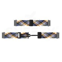 Sneezy Huawei Watch Ultimate  Watch Buds İle Uyumlu 22mm FiberLink Manyetik Tokalı Kumaş Örgü Kordon Mavi - Mavi