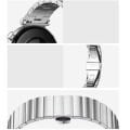 Huawei Watch GT6 41mm İle Uyumlu Renk Detaylı 18mm Paslanmaz Çelik Metal Kordon Kayış Gümüş
