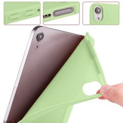 Apple iPad Air 5.Nesil 10.9 2022 İnç Uyumlu Soft Safe Arkası Silikon Smart Tablet kılıfı Yeşil - Yeşil